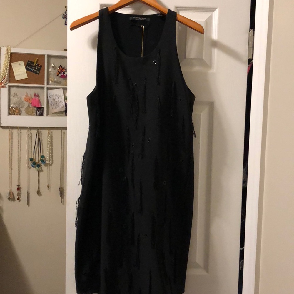 Scotch & Soda Black fringe dress